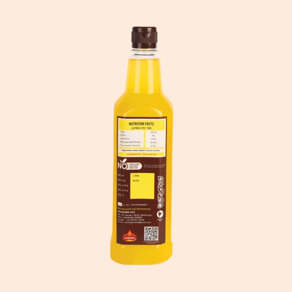 Cold Pressed groundnut oil back